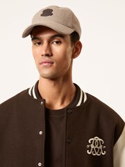 Reiss Oatmeal Brown Abel Monogram Appliqué Wool-Blend Cap - Image 2 of 5
