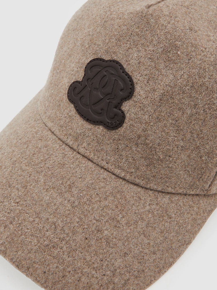 Reiss Oatmeal Brown Abel Monogram Appliqué Wool-Blend Cap - Image 5 of 5 Reiss Oatmeal Brown Abel Monogram Appliqué Wool-Blend Cap - Image 5 of 5