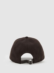 Reiss Dark Brown Abel Monogram Appliqué Wool-Blend Cap - Image 5 of 6