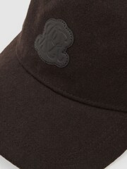 Reiss Dark Brown Abel Monogram Appliqué Wool-Blend Cap - Image 6 of 6