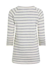 Weird Fish Blue 100% Cotton Ives Loopback Stripe Tunic Top - Image 6 of 6
