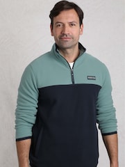 Weird Fish Blue Tristan Colour Block Micro Fleece - Image 1 of 7
