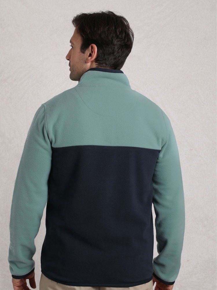 Weird Fish Blue Tristan Colour Block Micro Fleece - Image 2 of 7