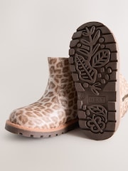 Animal Shimmer Standard Fit (F) Chelsea Zip Tassel Ankle Boots - Image 3 of 5