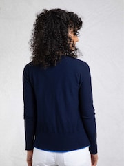 Weird Fish Blue Chrome 100% Cotton Curran Lightweight Cardigan - Image 3 of 7