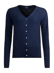 Weird Fish Blue Chrome 100% Cotton Curran Lightweight Cardigan - Image 6 of 7