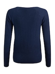 Weird Fish Blue Chrome 100% Cotton Curran Lightweight Cardigan - Image 7 of 7