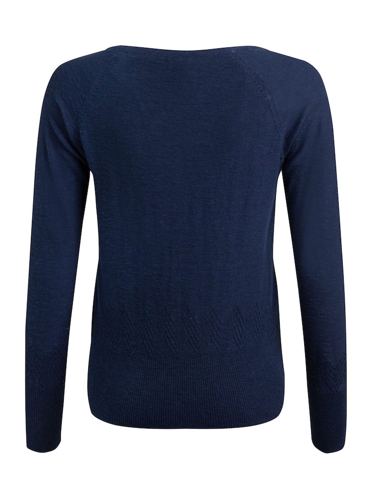Weird Fish Blue Chrome 100% Cotton Curran Lightweight Cardigan - Image 7 of 7