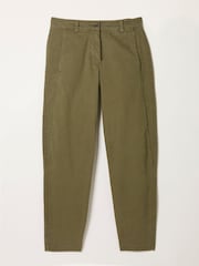 FatFace Ottilie Olive Green Tapered Leg Trouser - Image 1 of 1