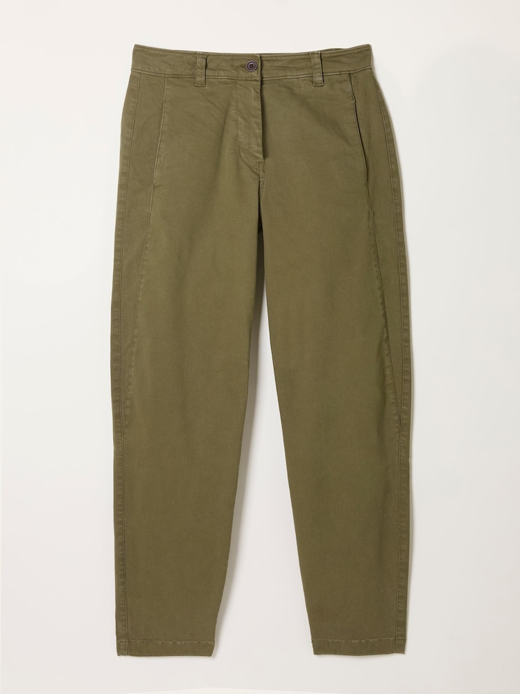 FatFace Ottilie Olive Green Tapered Leg Trouser - Image 1 of 1