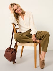 FatFace Ottilie Olive Green Tapered Leg Trouser - Image 5 of 7