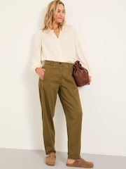 FatFace Ottilie Olive Green Tapered Leg Trouser - Image 6 of 7