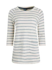 Weird Fish Green 100% Cotton Ives Loopback Stripe Tunic Top - Image 5 of 6