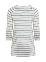 Weird Fish Green 100% Cotton Ives Loopback Stripe Tunic Top - Image 6 of 6