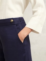Hobbs Blue 100% Linen Josephine Trousers - Image 3 of 4