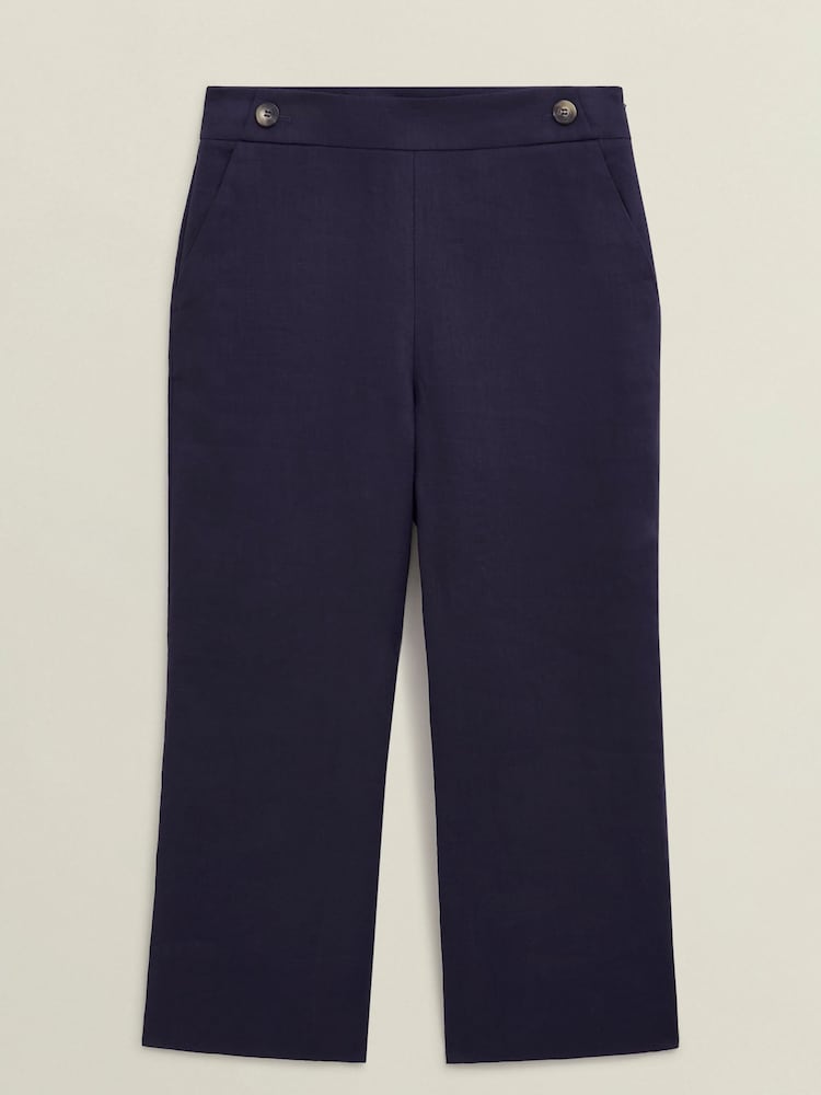 Hobbs Blue 100% Linen Josephine Trousers - Image 4 of 4