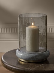 White N. Premium Marble Base Hurricane Candle Holder - Image 2 of 4