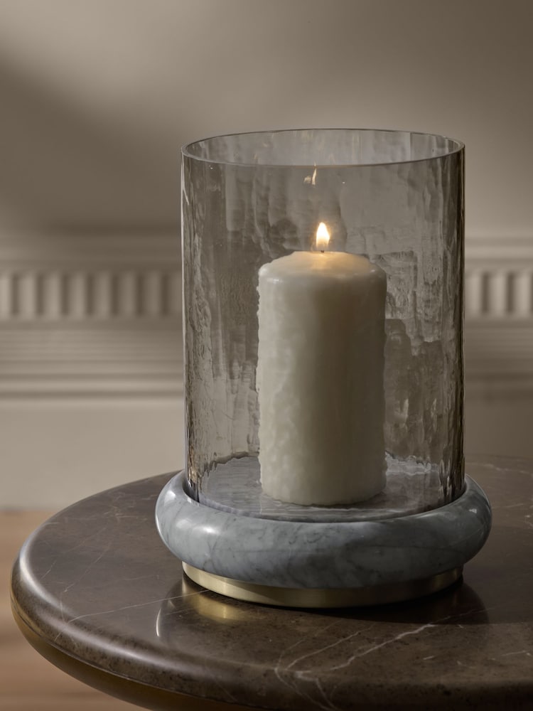 White N. Premium Marble Base Hurricane Candle Holder - Image 2 of 4 White N. Premium Marble Base Hurricane Candle Holder - Image 2 of 4