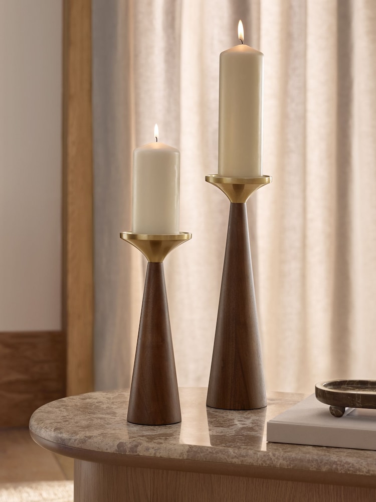Brown Mango Wood N.Premium Candle Holder - Image 1 of 8 Brown Mango Wood N.Premium Candle Holder - Image 1 of 8
