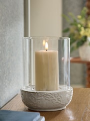 Natural Ceramic Embossed Hurricane - Image 1 of 3