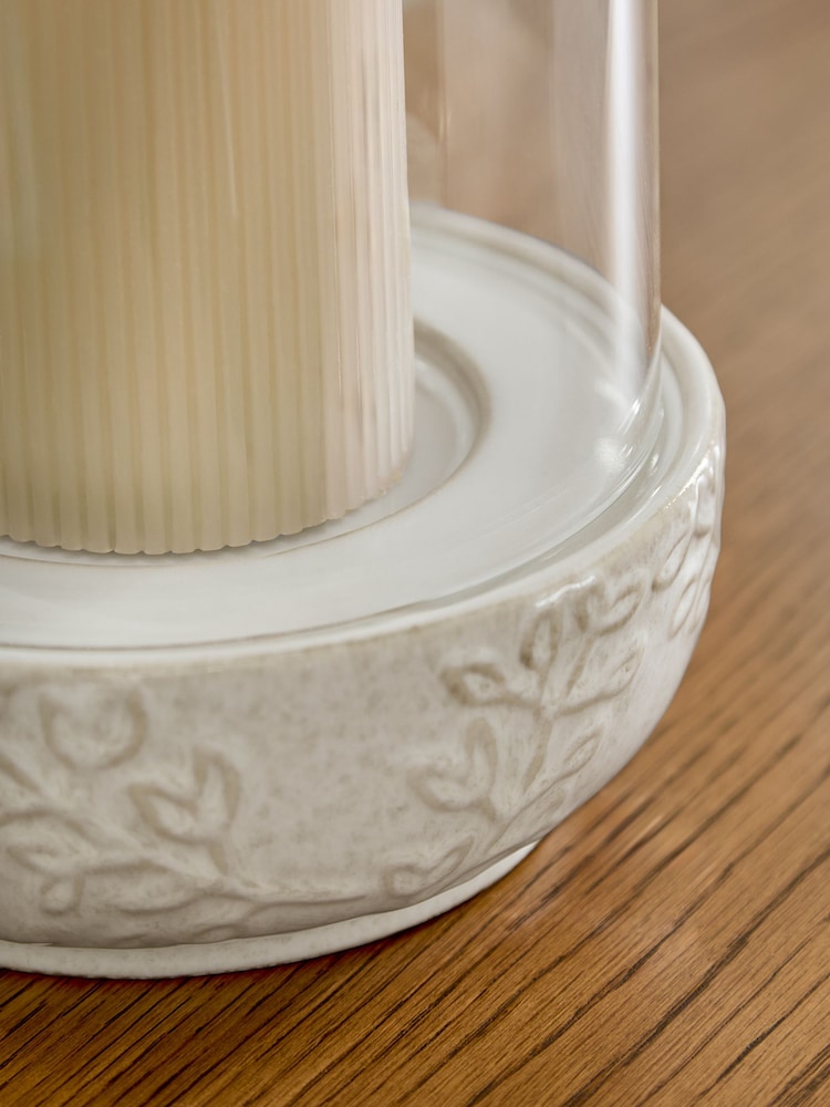 Natural Ceramic Embossed Hurricane - Image 3 of 3