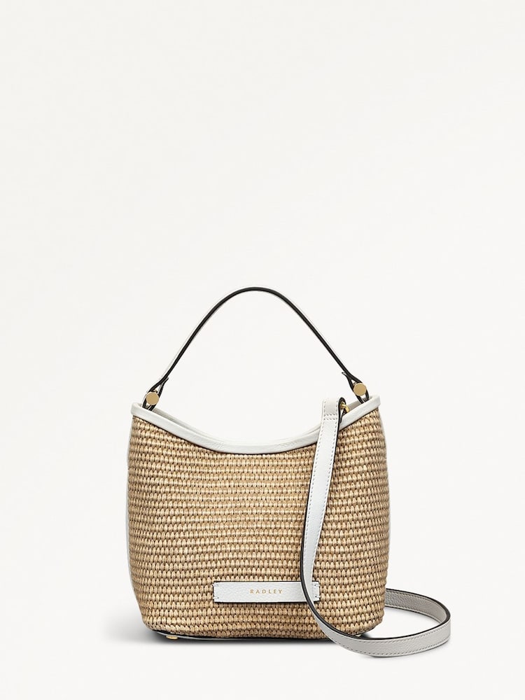 Radley London Small Bathurst Mews Raffia Open Top Grab Brown Bag - Image 1 of 5