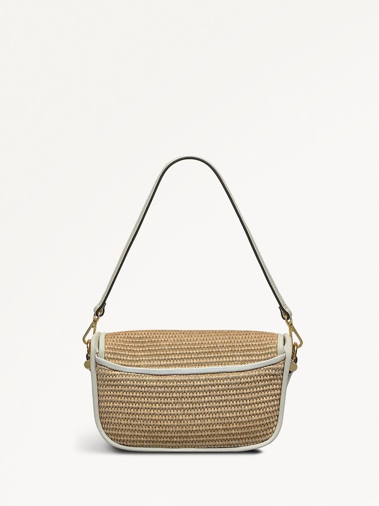 Radley London Small Bathurst Mews Raffia Flapover Cross-Body Brown Bag - Image 2 of 5