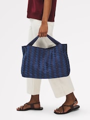 Radley London Large Blue Devonshire Row Denim Open-Top Grab Bag - Image 4 of 4