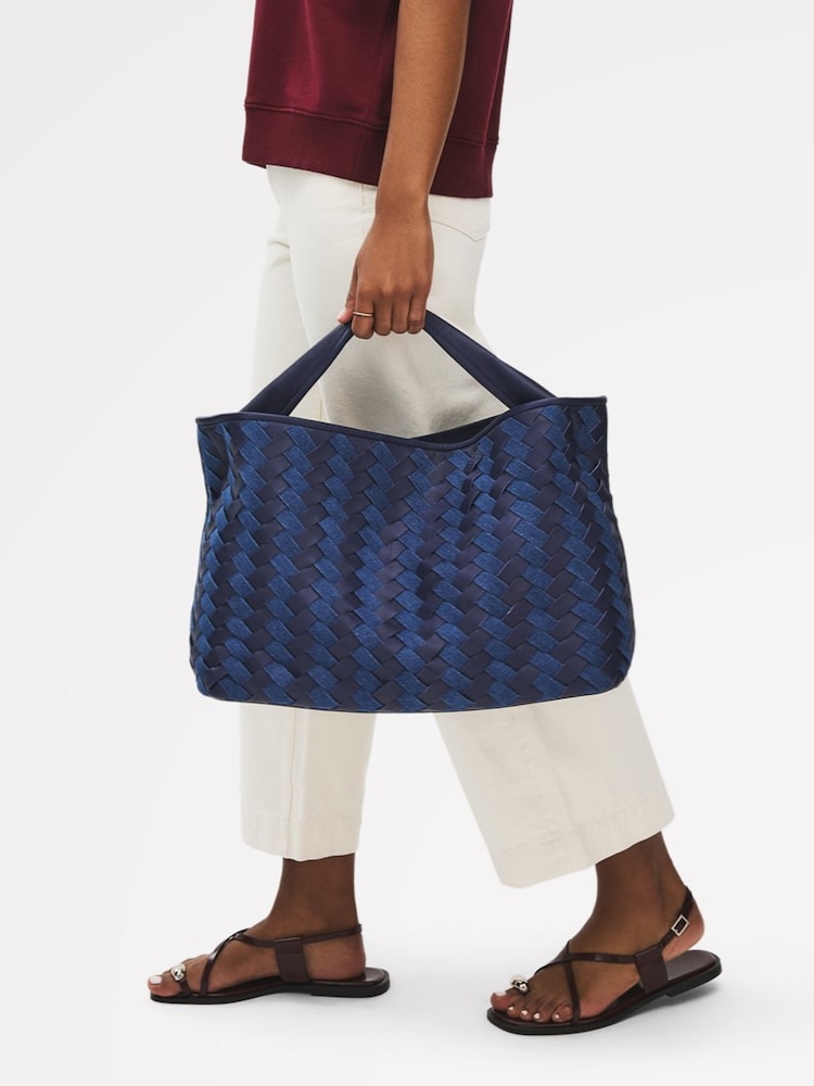 Radley London Large Blue Devonshire Row Denim Open-Top Grab Bag - Image 4 of 4