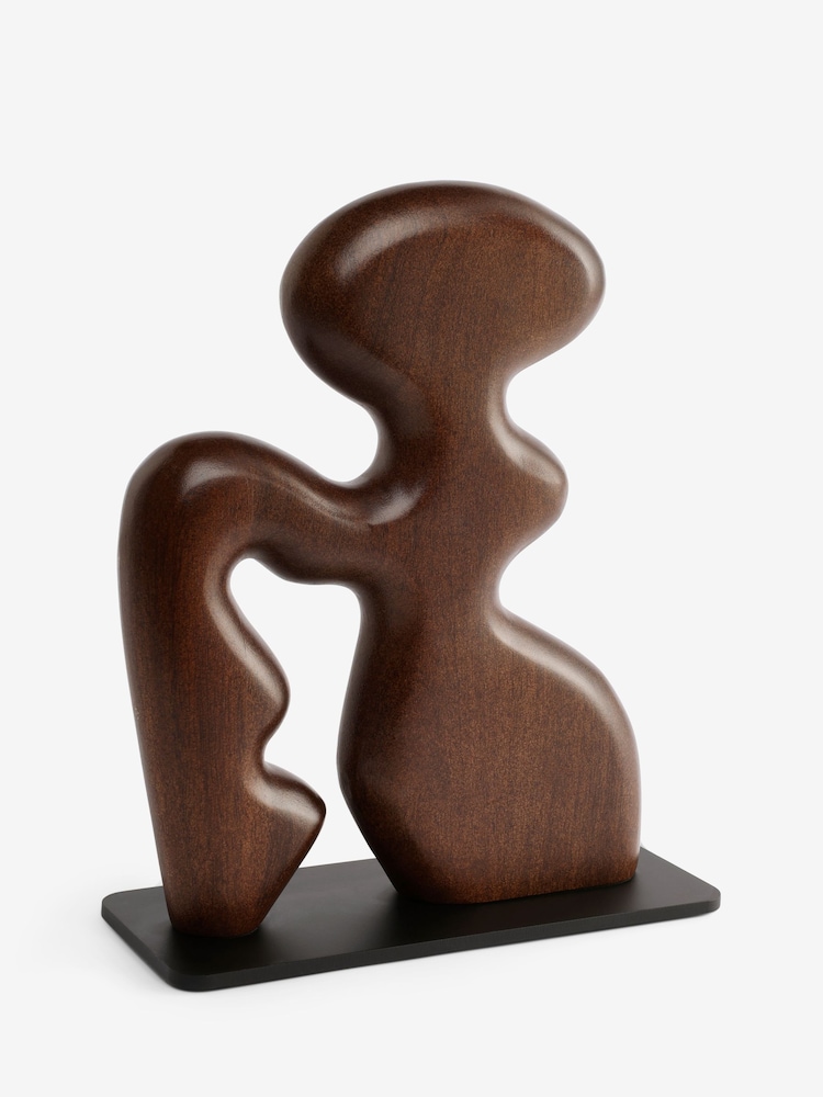 Brown Mango Wood Sculptural Ornament - Image 1 of 4