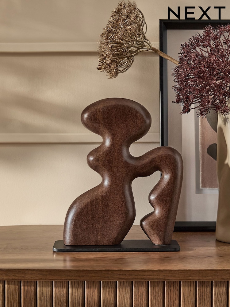 Brown Mango Wood Sculptural Ornament - Image 4 of 4