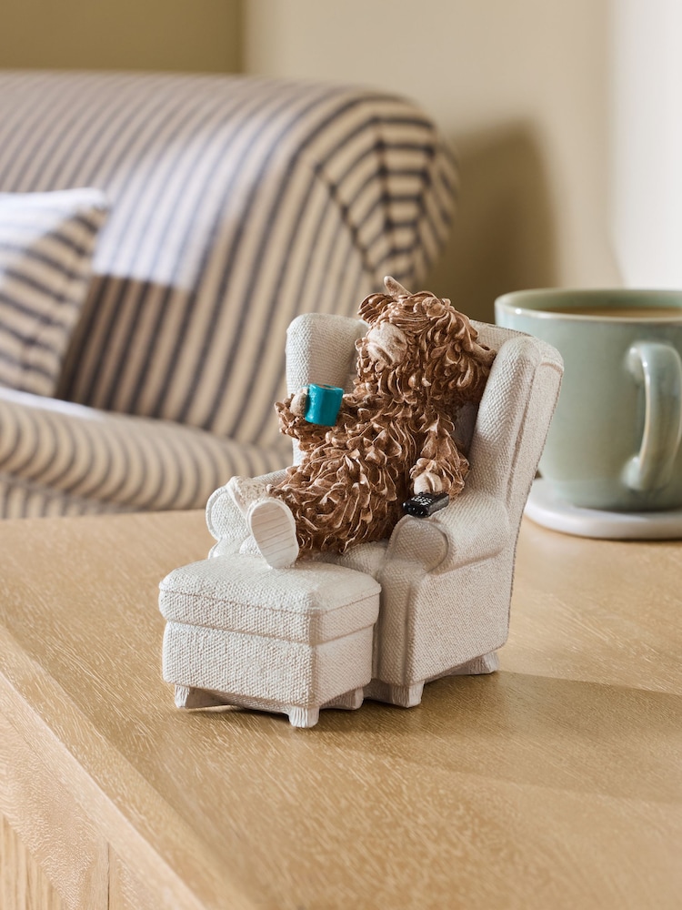 Natural Hamish The Highland Cow In an Armchair Ornament - Image 1 of 2