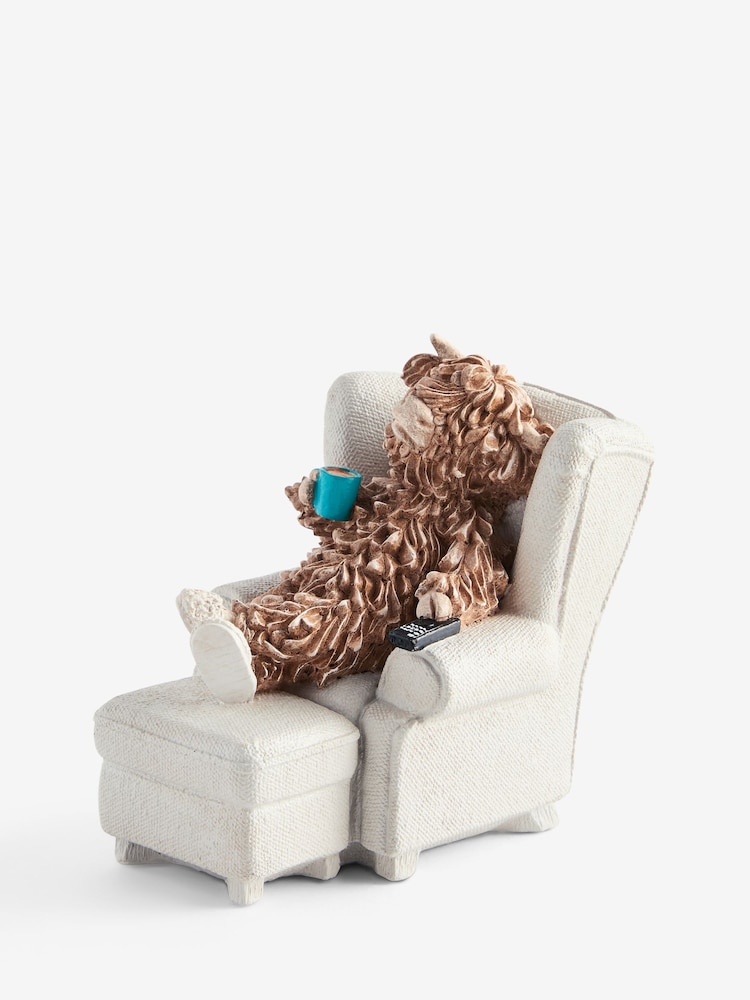 Natural Hamish The Highland Cow In an Armchair Ornament - Image 2 of 2