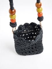 River Island Raffia Bead Phone Cross-Body Bag - Imagem 4 de 5