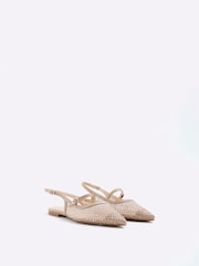 River Island Pink Cream Mesh Pointed Shoes - Image 2 of 5