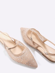 River Island Pink Cream Mesh Pointed Shoes - Image 4 of 5