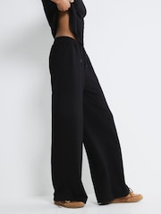 River Island Black Premium Wide Leg Joggers - Image 3 of 6