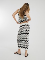 River Island Black Chevron Maxi Skirt - Image 2 of 4