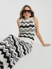 River Island Black Chevron Maxi Skirt - Image 4 of 4