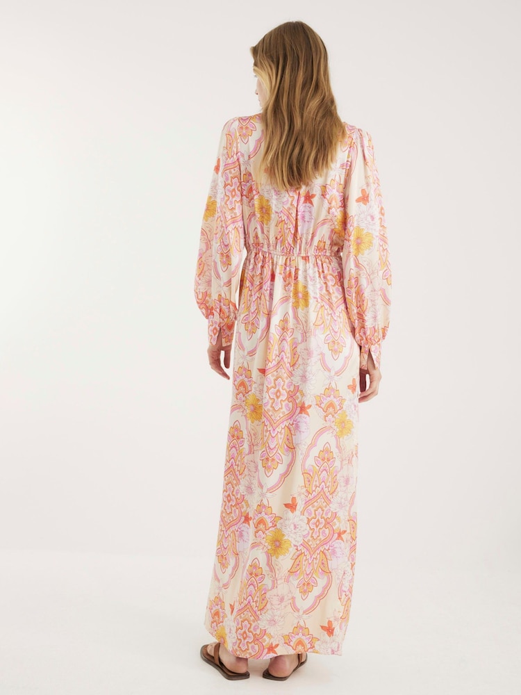 River Island Pink Twist Front Maxi Dress - Image 2 of 4 River Island Pink Twist Front Maxi Dress - Image 2 of 4