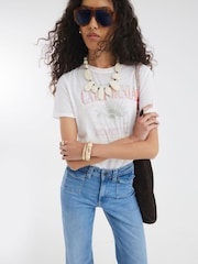 River Island Blue High Rise Relaxed Flare Jeans - Image 3 of 4