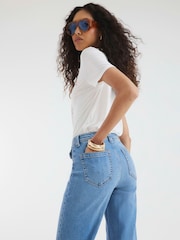 River Island Blue High Rise Relaxed Flare Jeans - Image 4 of 4