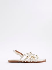 River Island Cream Beaded Strappy Sandals - Image 2 of 6