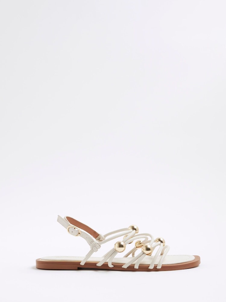River Island Cream Beaded Strappy Sandals - Image 2 of 6