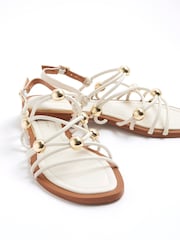 River Island Cream Beaded Strappy Sandals - Image 5 of 6