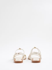 River Island Cream Beaded Strappy Sandals - Image 6 of 6