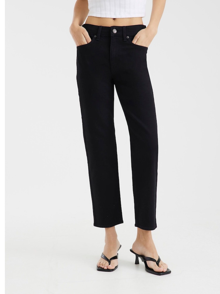 River Island Black Slim Fit Crop Jeans - Image 1 of 4 River Island Black Slim Fit Crop Jeans - Image 1 of 4