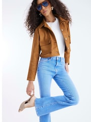 Calça jeans bootcut River Island de cintura média - Imagem 3 de 4