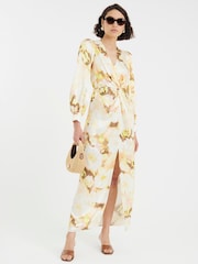 River Island Cream Twist Front Maxi Dress - Image 1 of 4