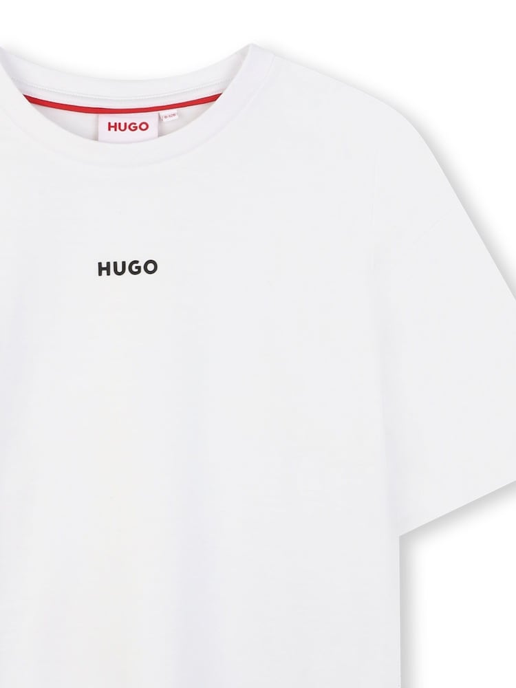 HUGO White Logo Short Sleeve T-Shirt - Image 3 of 3